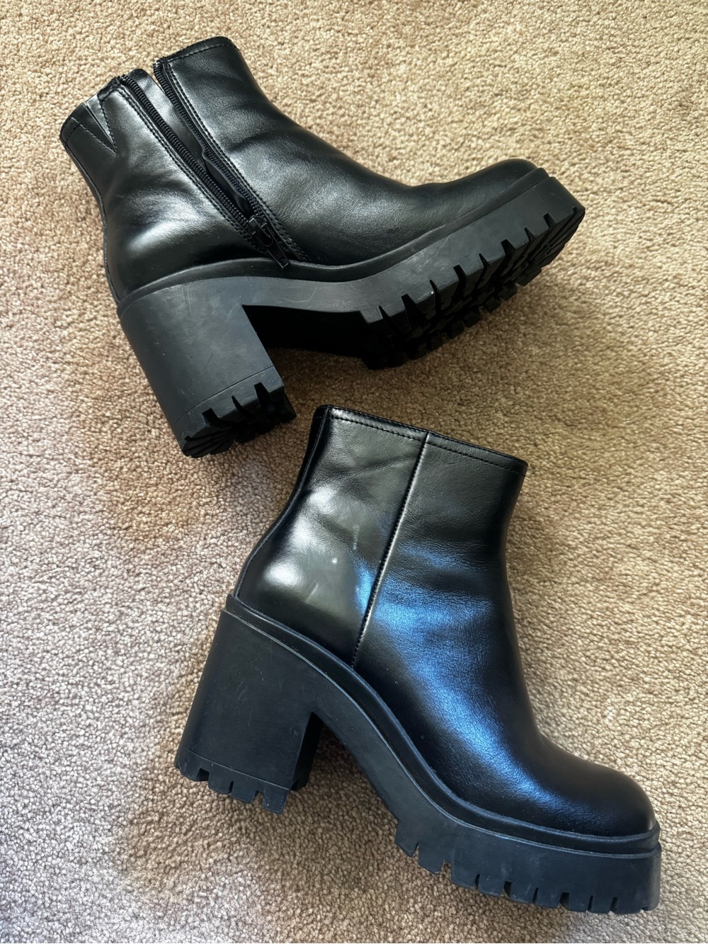 Jeffrey Campbell Women's Black Chunky Heel Ankle Boots